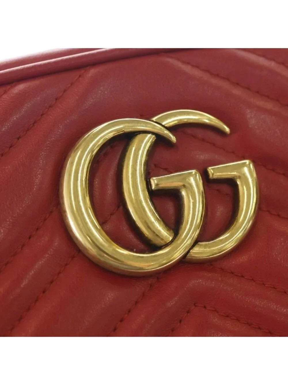 Gucci GG Marmont Small Camera Bag Leather Chain Gold - Picture 7 of 10